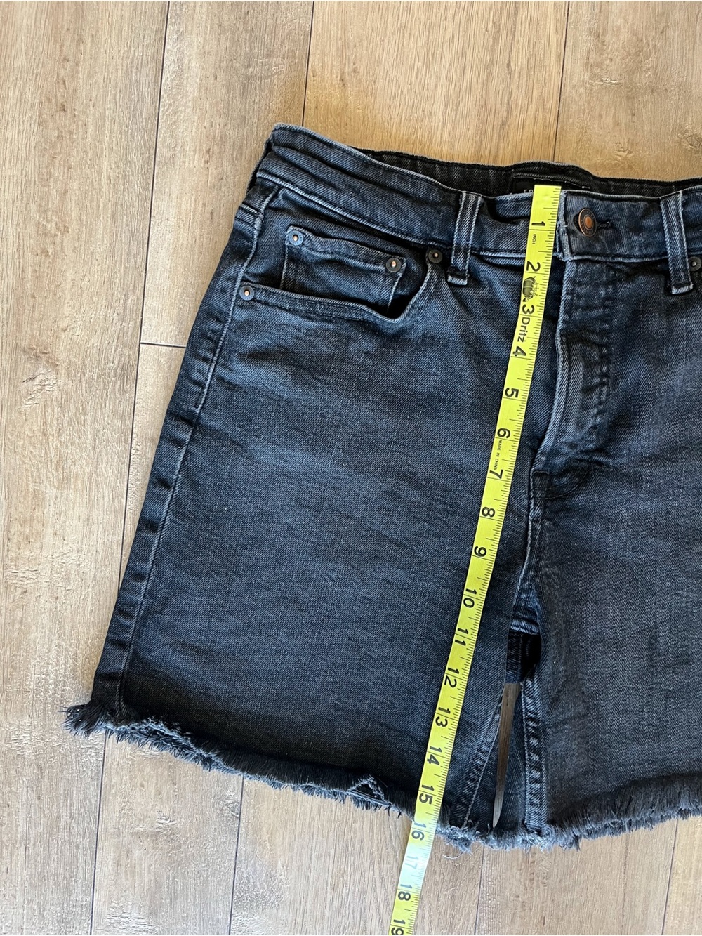 Free Assembly High Rise Raw Hem Cuffed Black Denim Shorts 3” / 6” Inseam” - Picture 8 of 10